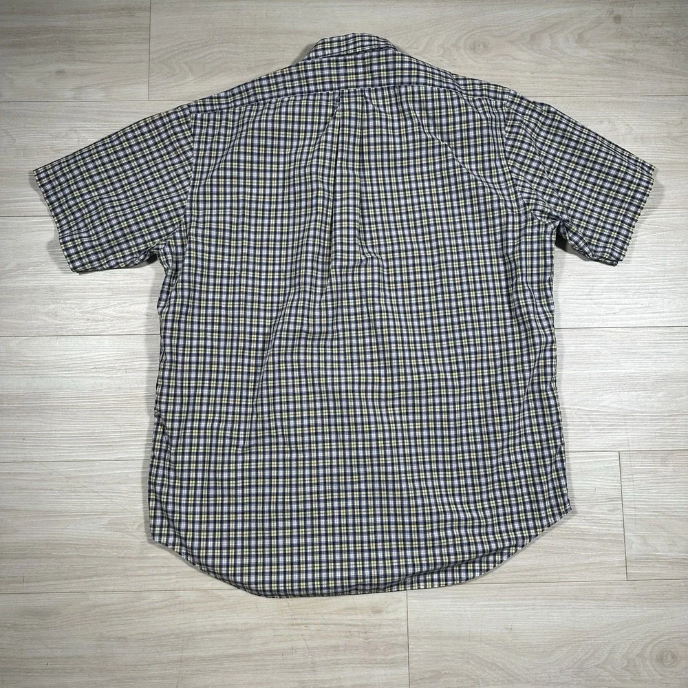 Ralph Lauren Polo Blake plaid Short Sleeve Button Down Shirt Large Yellow Purple